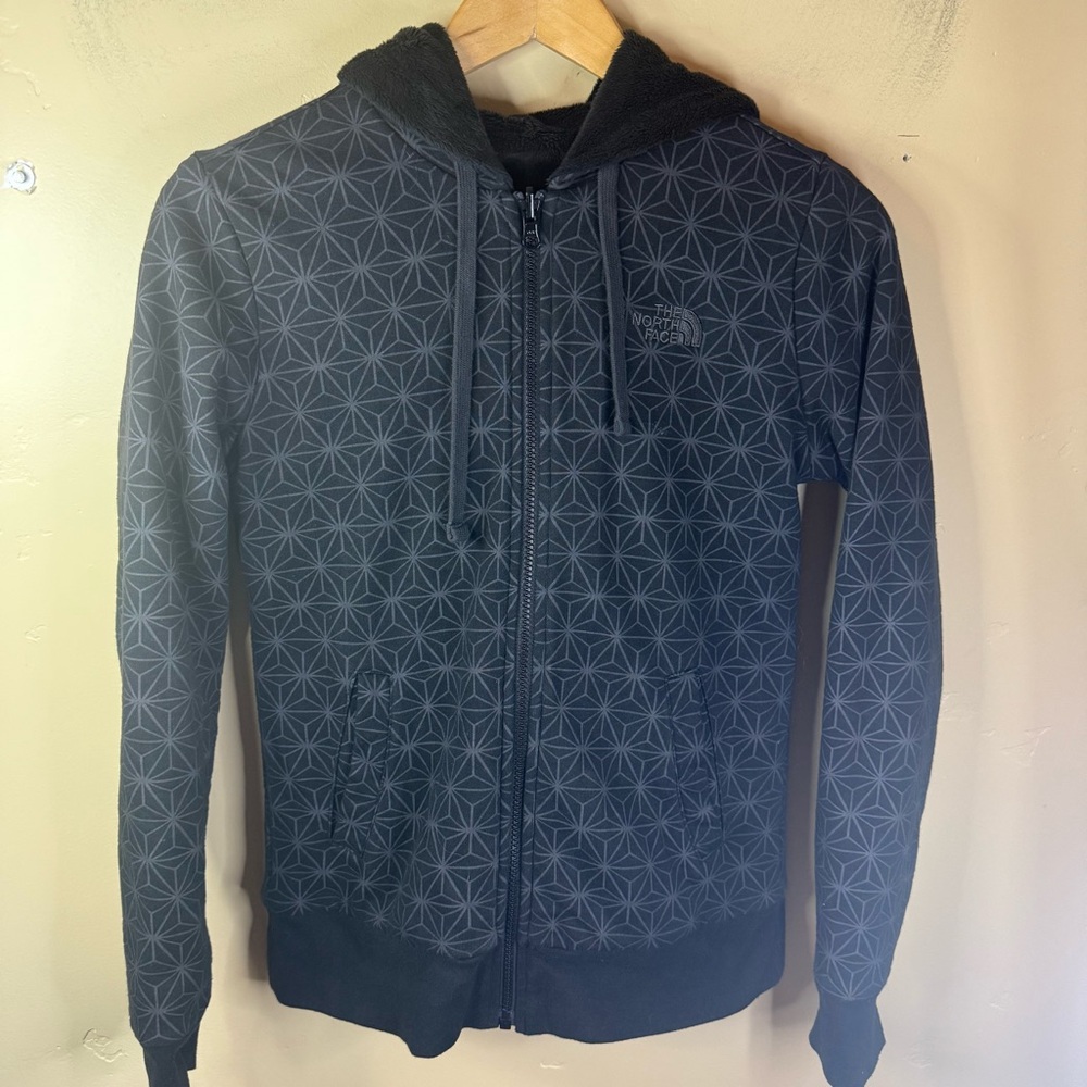 The North‎ Face Womens Heavy Reversible Sweatshirt Jacket Fits S/M Plush Black